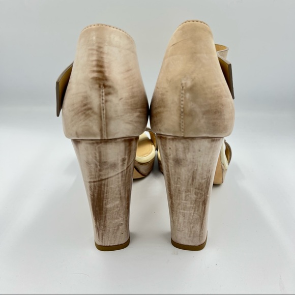 Brunello Cucinelli Distressed  Leather Penny Heels EU40/US10 $1370 Used Once! - Picture 5 of 11